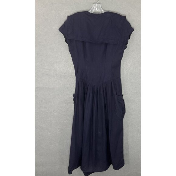 Dressage by Paul Costelloe Dress‎ Women 8 Blue Irish Linen Pockets Timeless VTG - Picture 2 of 14